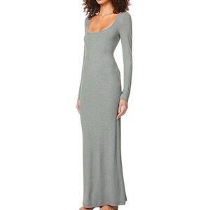 NWT SKIMS Limited Edition Soft Lounge Long-Sleeve Maxi Dress in Gray - Size S